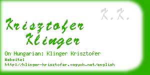 krisztofer klinger business card